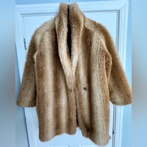 Vintage Fox Fur Coat, Luxurious and Warm. Golden and Brown. Size L/XL